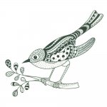 Zentangle Bird on Branch - Joy! Crafts
