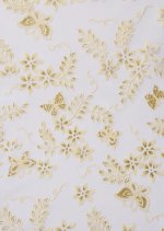 Sheer Fabric - Butterfly Organza Cream & Gold