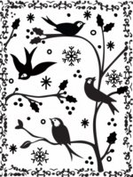 ULT157178 Framed Birds and Branches, Feliz Navidad Collection (A2)