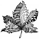 Zentangle Leaf - Magenta Cling Stamps