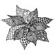 Zentangle Poinsettia - Magenta Cling Stamp