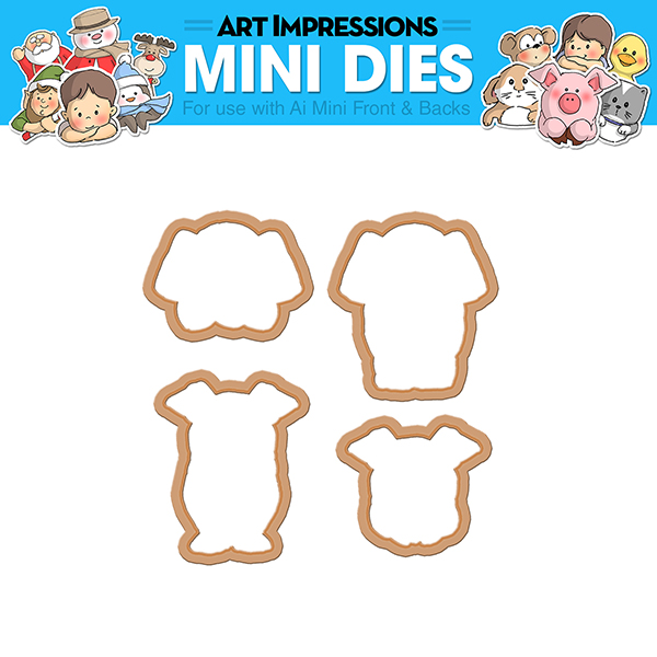 Elephant and Pig Front and Back Mini Die Set - Art Impressions - Click Image to Close